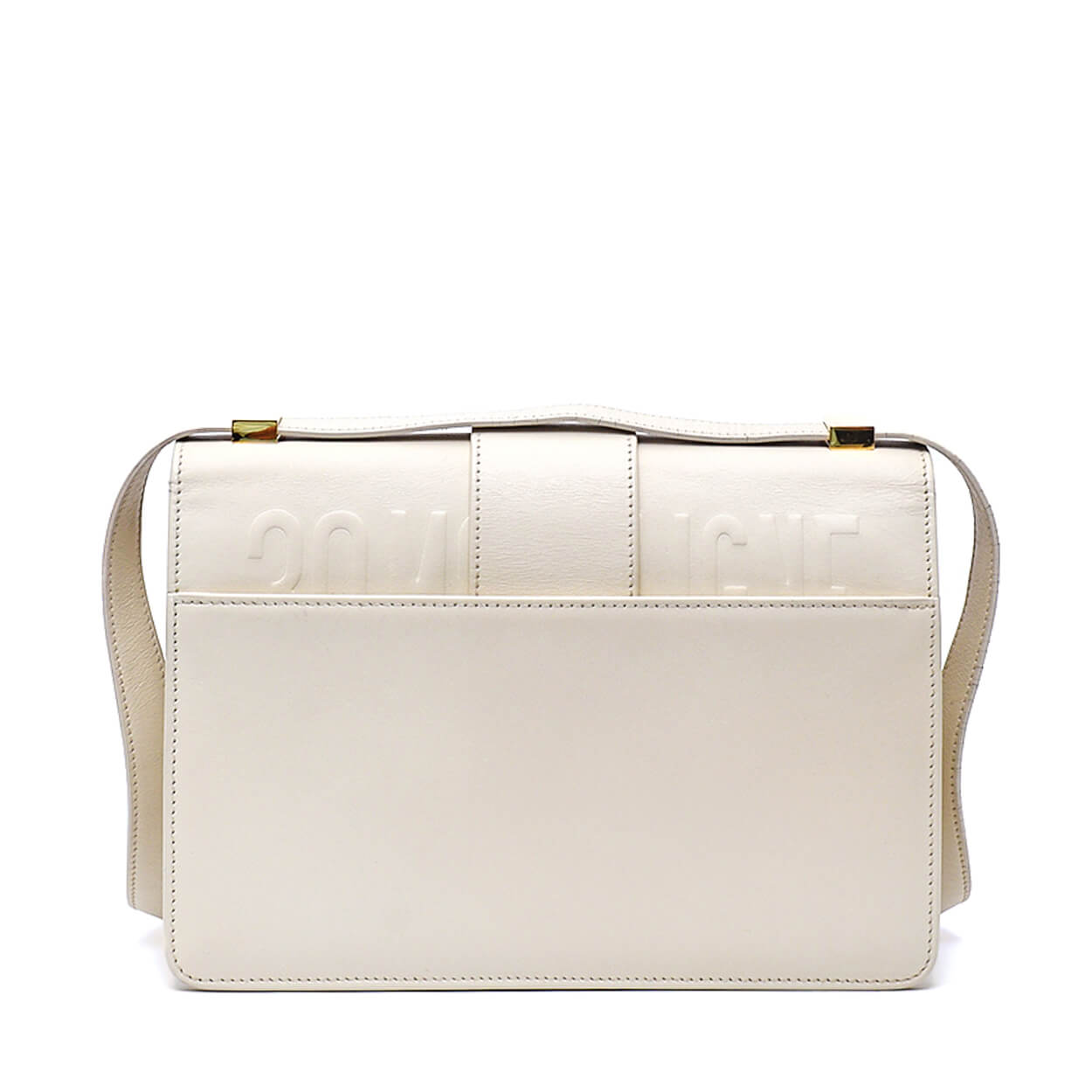 Christian Dior - Ivory Calfskin Medium 30 Montaigne Flap Bag 